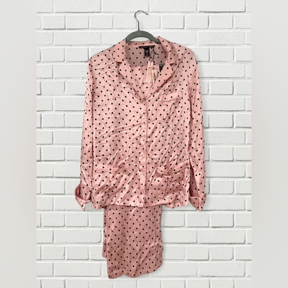 Victoria's Secret Pink and Black Polka Dot Pajama Set - Picture 2 of 4